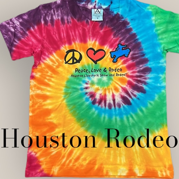 Houston Livestock Show and Rodeo tie-dye t shirt youth - Picture 1 of 9